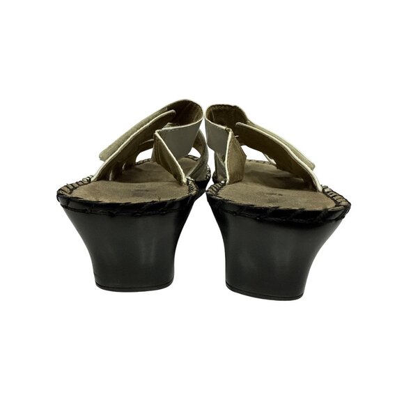 Duck Head Women's Sandals BETH White Wedge Leather Open Toe Size 10 Wide - Picture 5 of 8